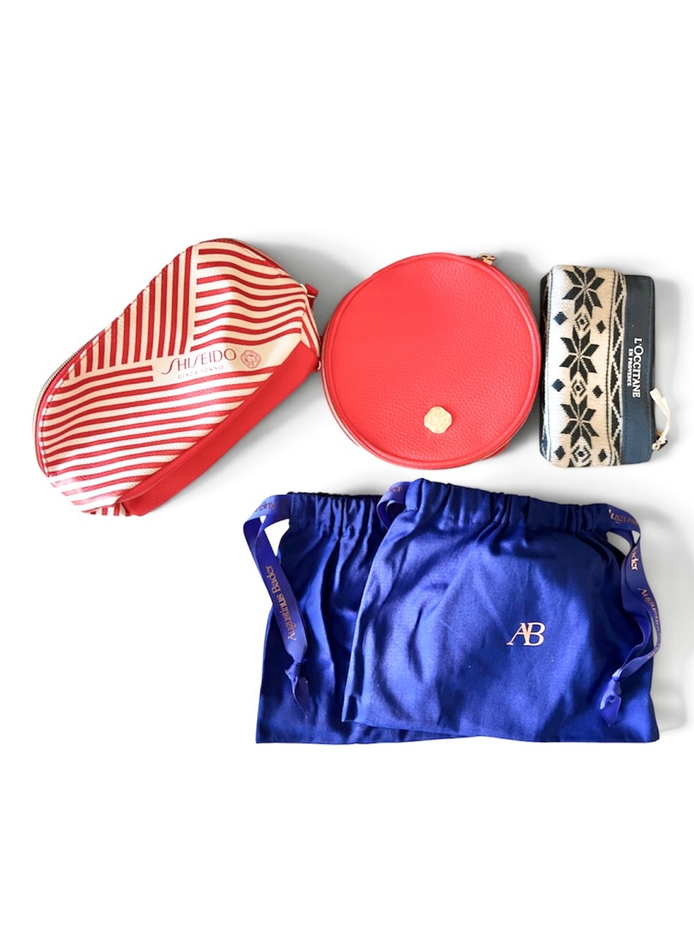 Shiseido, loccitane cosmetic bags AB Navy Drawstring beauty pouches NEW
